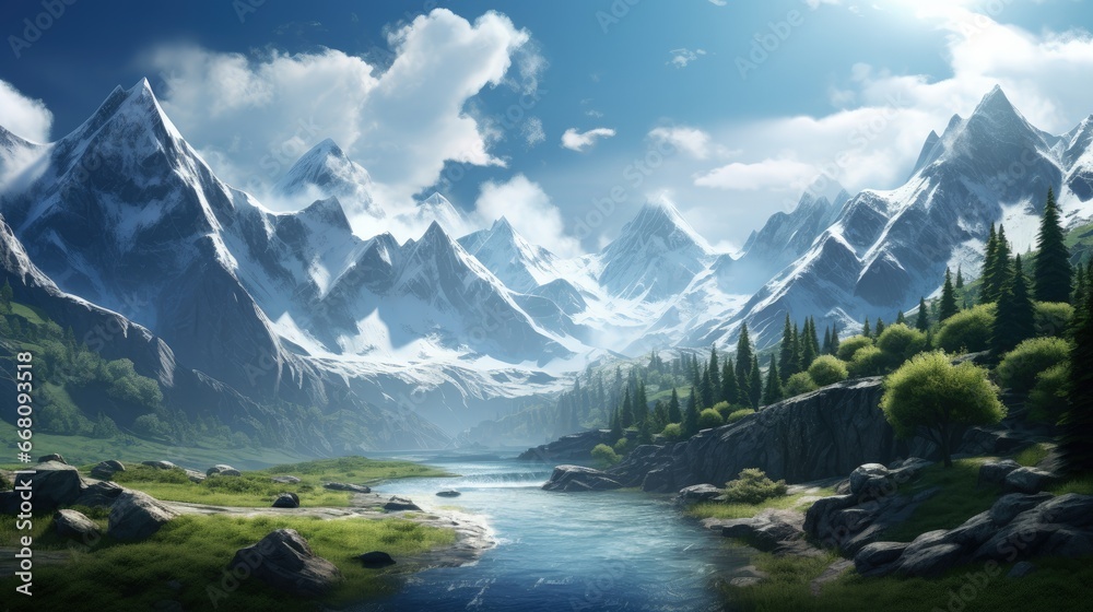 Obraz premium Stunning mountain getaway