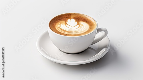 White cup of coffee isolated