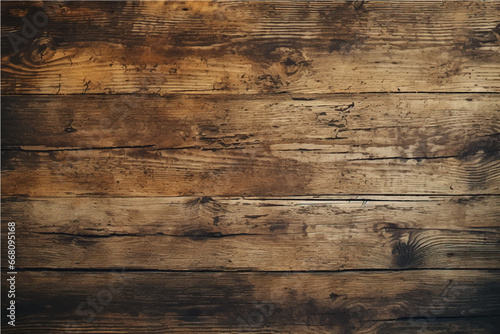 texture of old, damaged cracked dark rustic wooden boards with knots