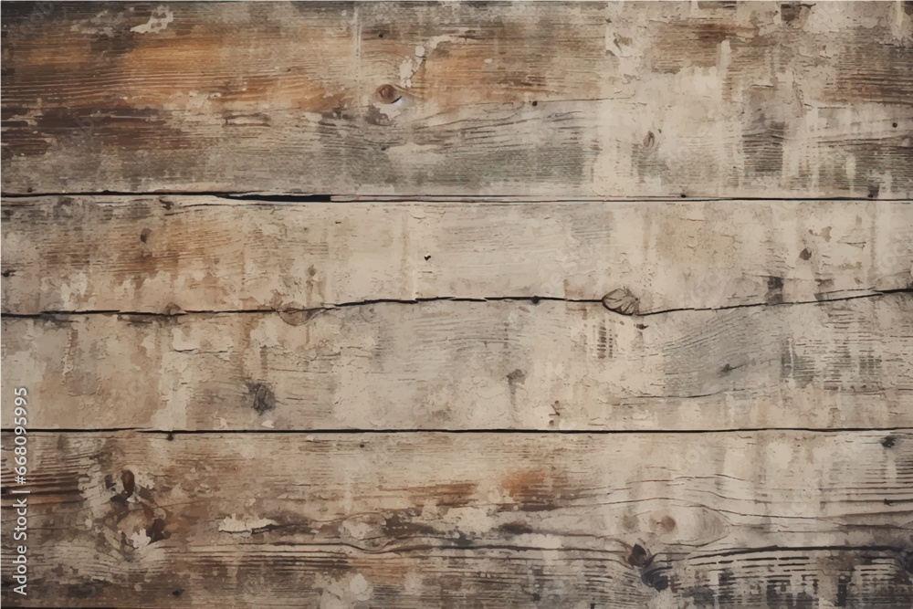 texture of old, damaged cracked wooden boards bleached with white paint with knots - obrazy, fototapety, plakaty 