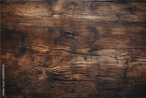 texture of old dark cracked wood with knots