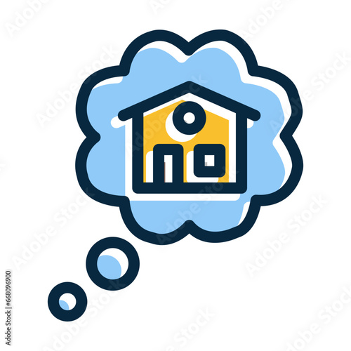 Dreams Vector Thick Line Filled Colors Icon Design Vector Thick Line Filled Colors Icon Design