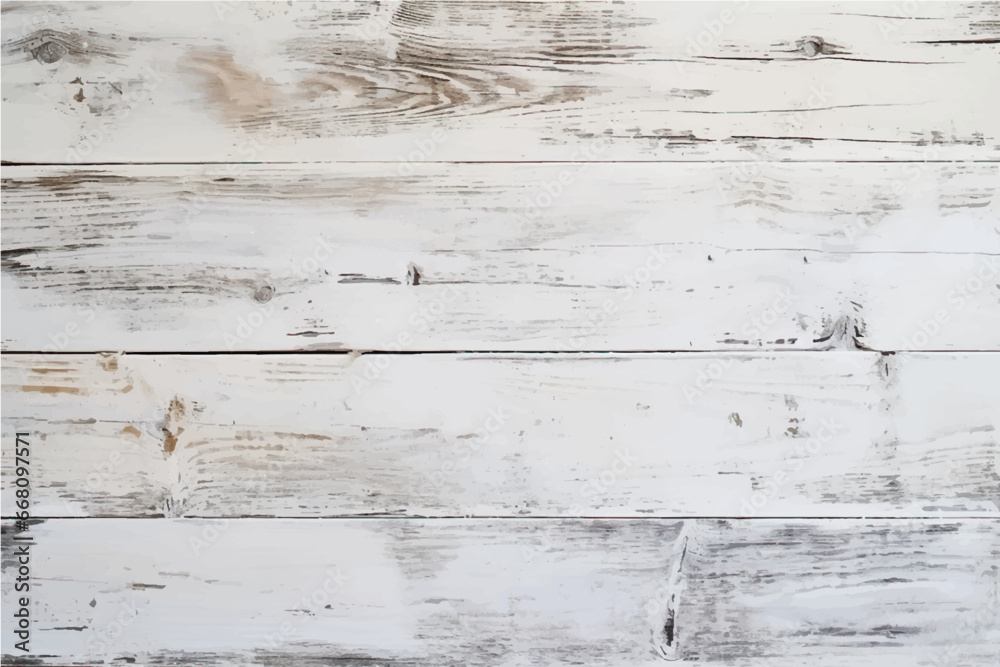 texture of old, damaged, cracked wood bleached with white paint with knots in a boho style - obrazy, fototapety, plakaty 