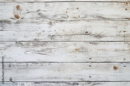 texture of old, damaged, cracked wood bleached with white paint with knots in a boho style photo