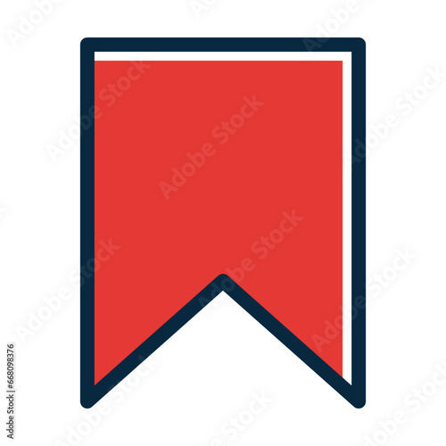 Book Marked Vector Thick Line Filled Colors Icon Design