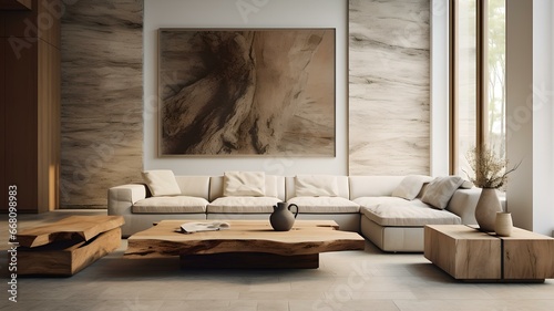 Skandinavische Leichtigkeit: Wohnzimmer mit zeitgemäßer Echtholz Dekoration
