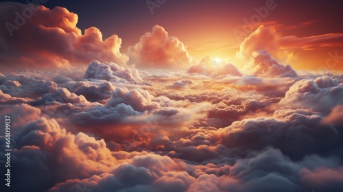 Photo of clouds at high altitude with a view of the sun photo
