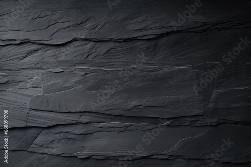 Dark grey black slate background. Black stone texture. Slate background, Generative AI