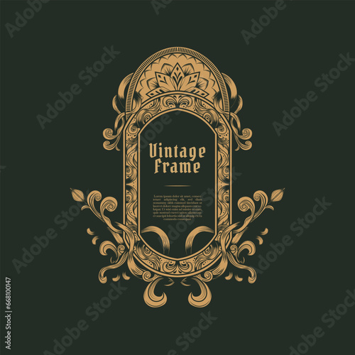 Baroque Ornament Vintage Frame Illustration