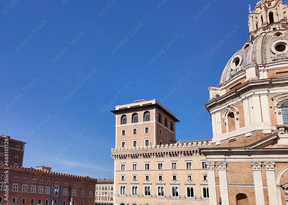Historic buildings at Old town in Rome, Italy