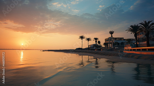 Wonderful seaside sunrise in Saudi Arabia's Dammam.