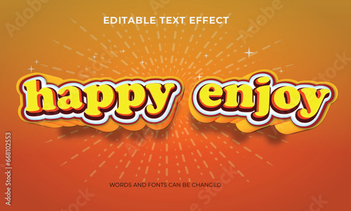 happy enjoy vector text effect