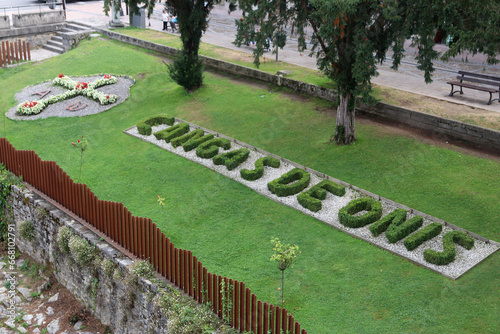 Floral decoration in Cangas de Onís, a tourist town in Asturias