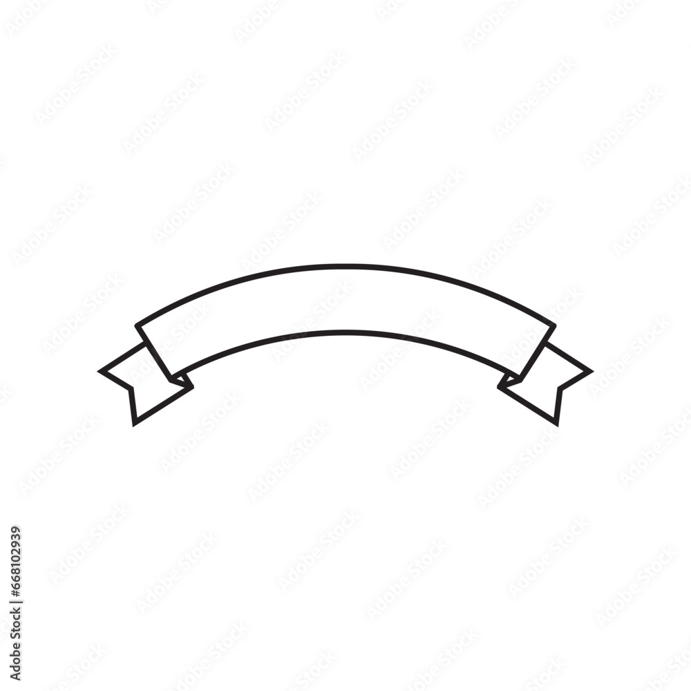 line shape ribbon icon vector line shape ribbon icon vector