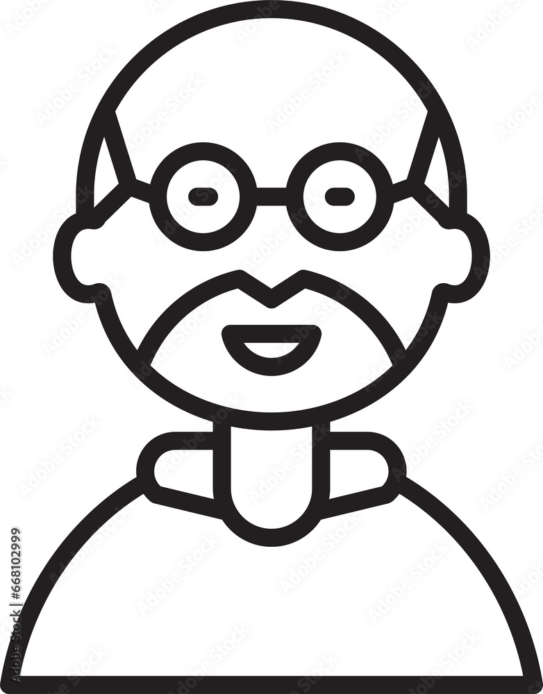 Old Man Character Avatar Line Icon
Old Man Character Avatar Line Icon