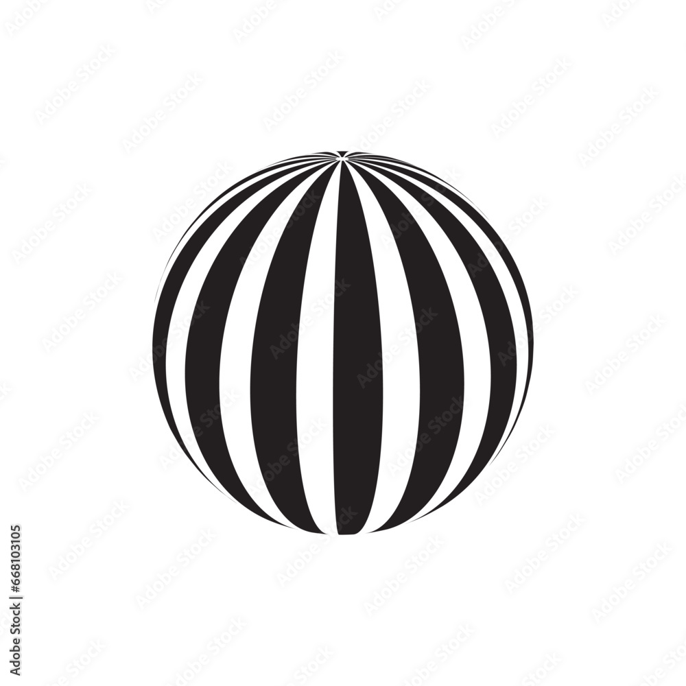 Abstract globe striped ball, 3d style striped globe icon effect vector Abstract globe striped ball, 3d style striped globe icon effect vector