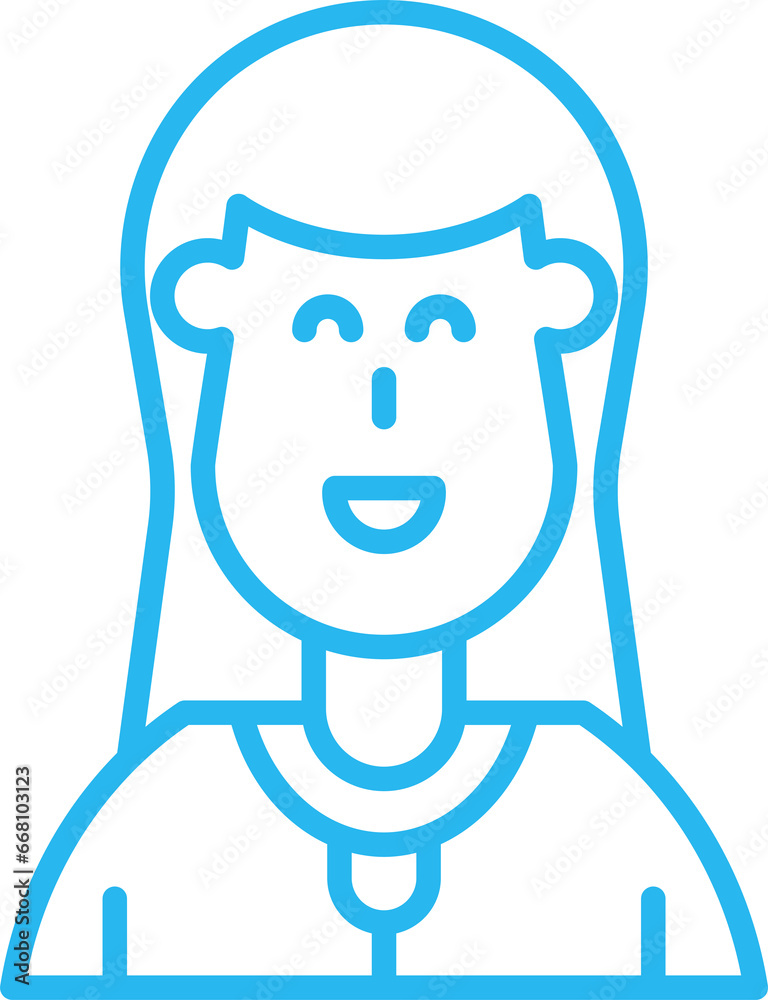 Girl Character Avatar Line Icon
Girl Character Avatar Line Icon