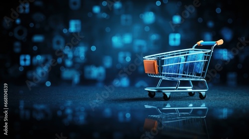 shopping cart on the screen