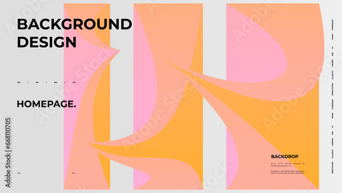 Abstract web page, homepage, landing page concept. Strict and discreet background. Type and polyhedral simple 3D shapes.