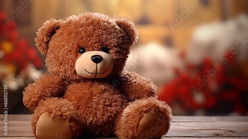 Extremely detailed teddy bear dark brown fluffy image Ai generated art © Manik007