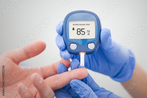 Diabetes doing sugar blood test