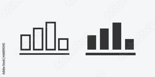 vector illustration of bar chart icon on grey background for website  ui ux and mobile design. vector illustration