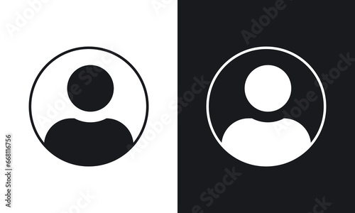 user icon Vector Black and white background