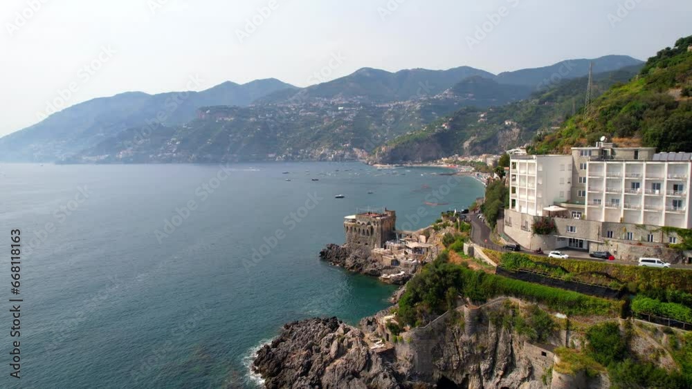 Maiori - Amalfi Coast - Flight shot along the Amalfitana Maiori - Amalfi Coast - Flight shot along the Amalfitana