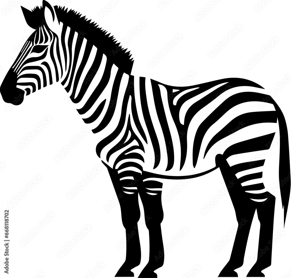 Fototapeta premium Zebra Flat Icon