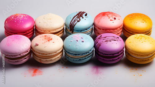 Collection of multi-colored macarons