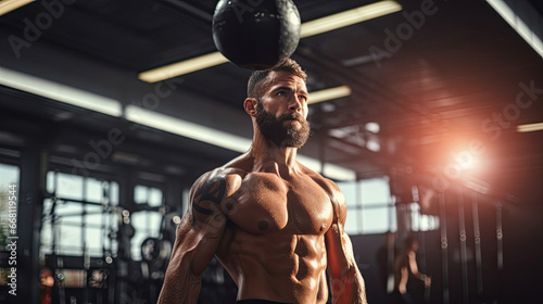 Person doing kettlebell swings dynamic motion captured with intensity for functional training