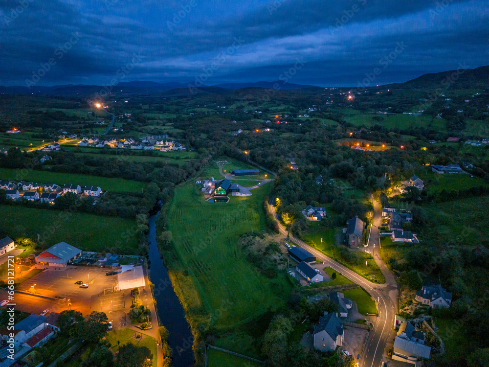Aerial view of Ardara in County Donegal, Ireland