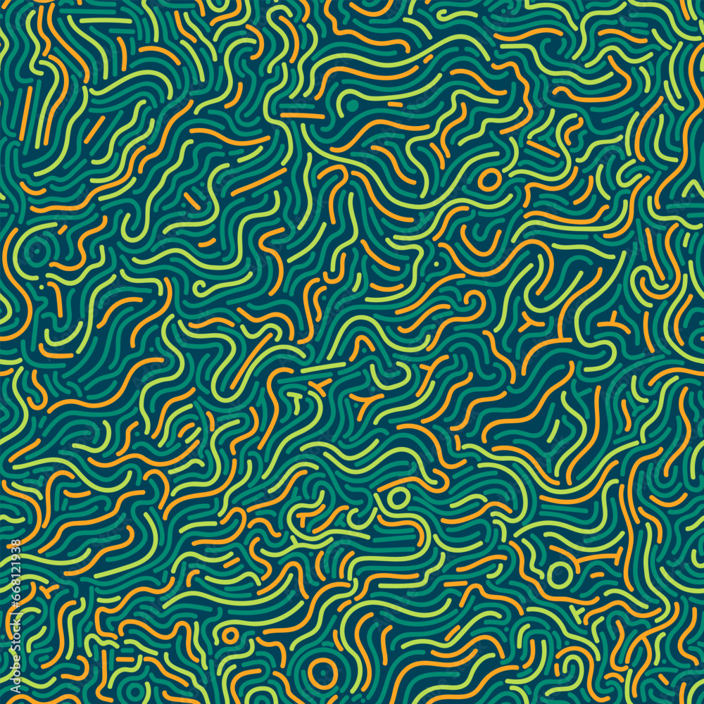 wavy thick line doodle seamless pattern abstract