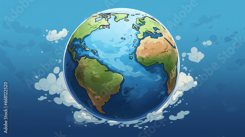 A cartoon illustration of the Planet EARTH