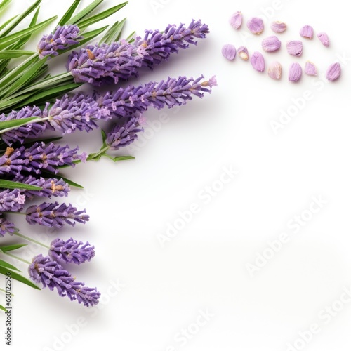 Banner with a Lavender background and a Lavender with space for text. Creative food concept for ads  banners and greeting card