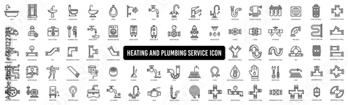 Set icons of plumbing and heating icon