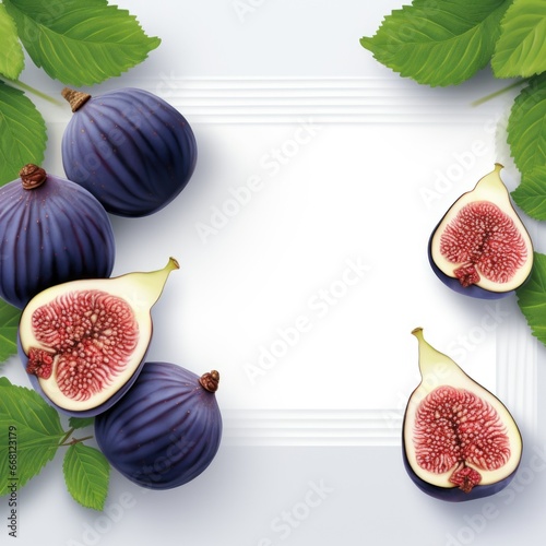 Banner with a Indigo background and a Fig with space for text. Creative food concept for ads, banners and greeting card