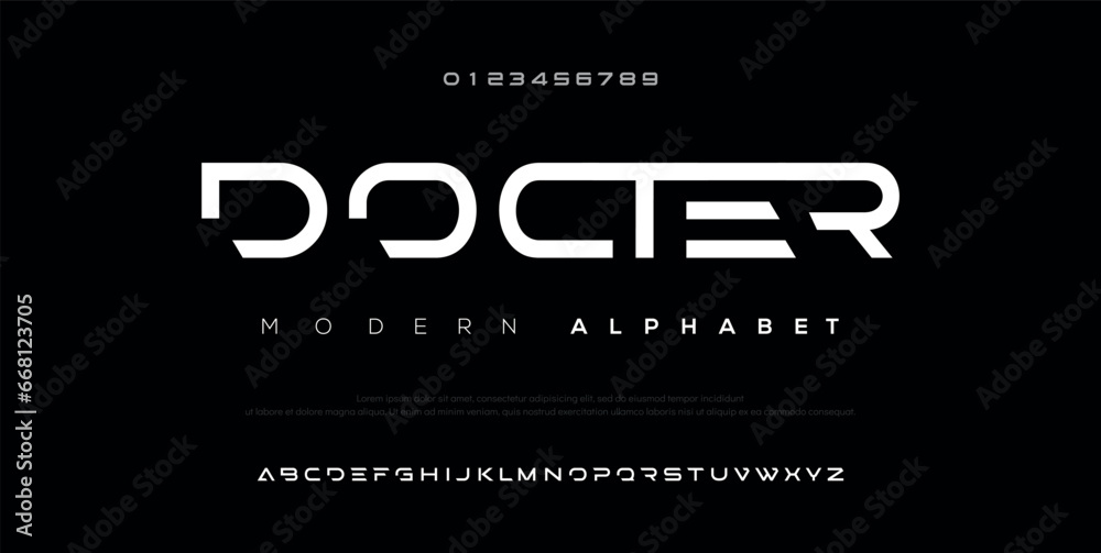 Docter Abstract elegant modern alphabet with urban style template
 - obrazy, fototapety, plakaty 