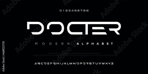 Docter Abstract elegant modern alphabet with urban style template

