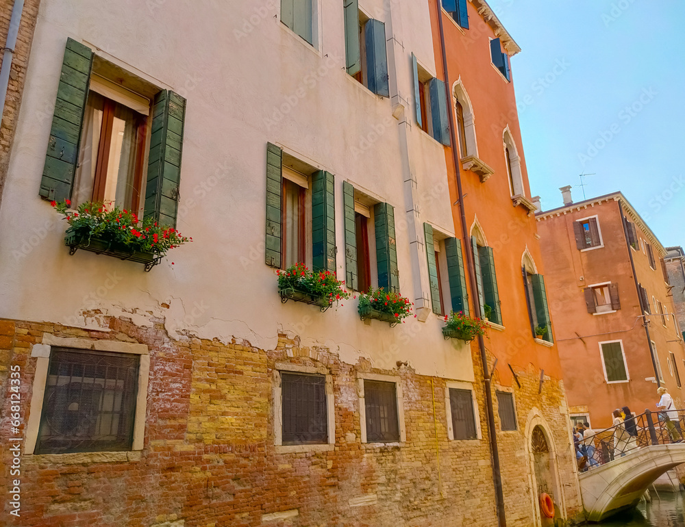Fototapeta premium Facades of historic buildings in the city center.