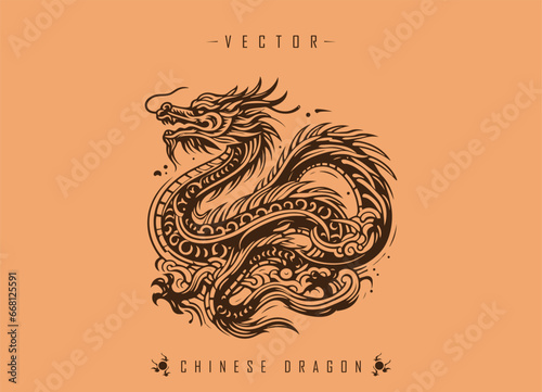 The Ancient Art of Dragon Illustration in Oriental Decorative Style
