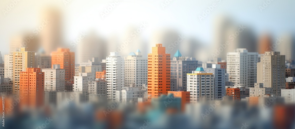 Blurry background with buildings shallow focus