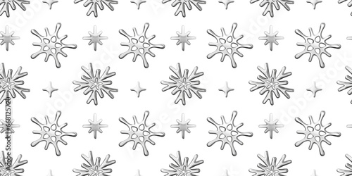 Vector christmas seamless pattern with beautiful snowflake on wh