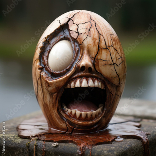 egg skull alien monster - by generative ai