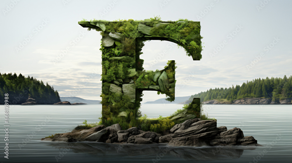 Fototapeta premium Djungle Floral Letter E