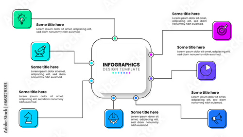 Infographic template. Technology concept with 7 connected steps