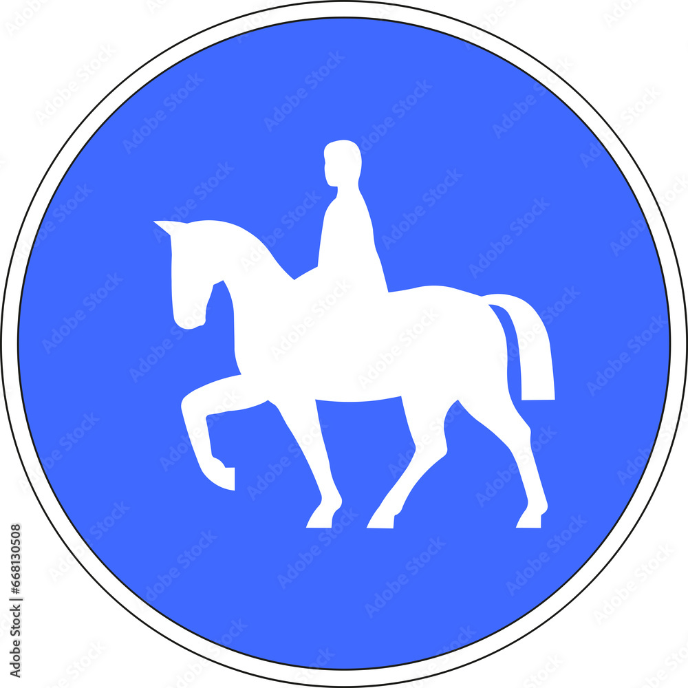 Panneau routier Chemin obligatoire pour cavaliers ilustración de Stock