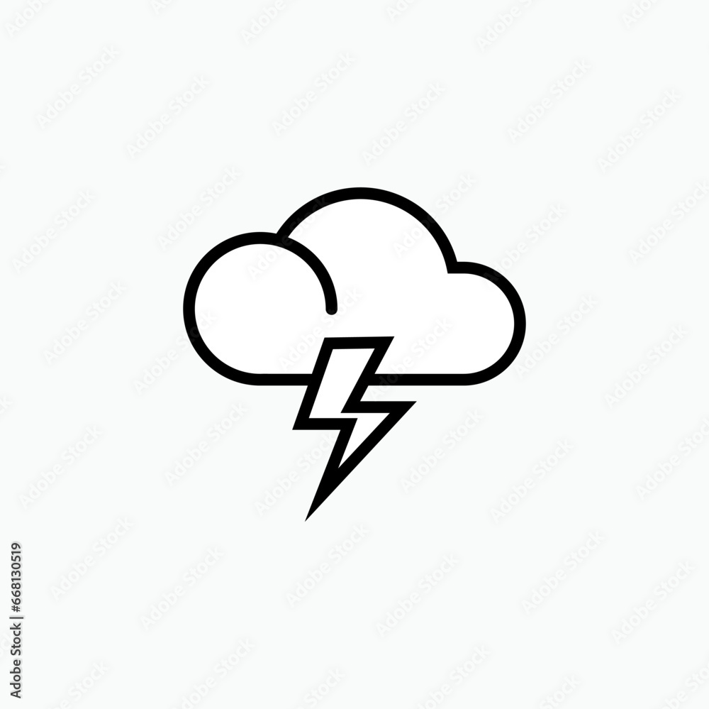 Cloud and Lightning. Thunder Symbol Symbol - Vector. Cloud and Lightning. Thunder Symbol Symbol - Vector.