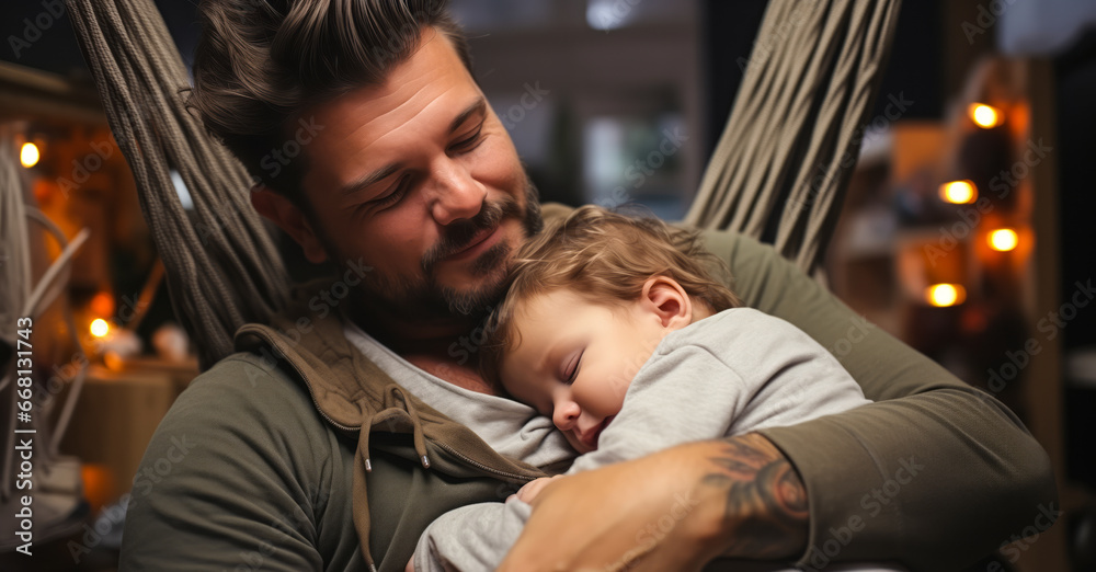 Bedtime Rituals: Father and Baby Boy Sharing a Quiet Moment Bedtime Rituals: Father and Baby Boy Sharing a Quiet Moment