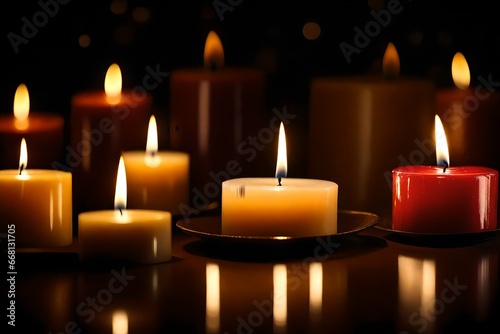 A Captivating 4K HD Ultra High-Quality Photo of Elegant Candles in Mesmerizing Illumination.